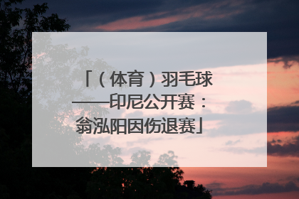 （体育）羽毛球——印尼公开赛：翁泓阳因伤退赛
