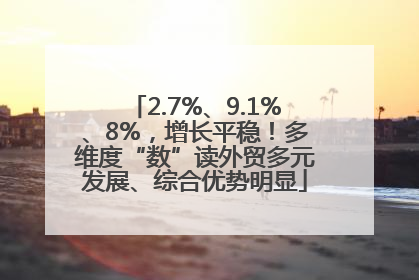2.7%、9.1%、8%，增长平稳！多维度“数”读外贸多元发展、综合优势明显