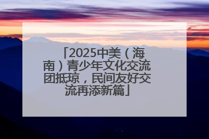 2025中美（海南）青少年文化交流团抵琼，民间友好交流再添新篇