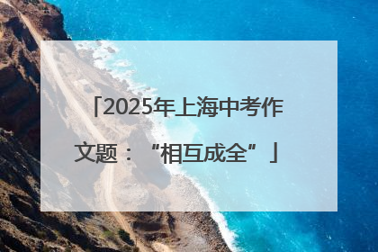 2025年上海中考作文题：“相互成全”