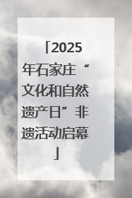 2025年石家庄“文化和自然遗产日”非遗活动启幕