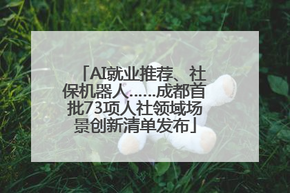AI就业推荐、社保机器人……成都首批73项人社领域场景创新清单发布