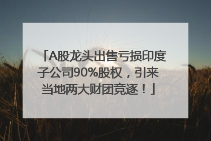 A股龙头出售亏损印度子公司90%股权，引来当地两大财团竞逐！
